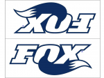 Fox Shocks 3.0" or 3.5" Shock Blue Logo Reservoir Stickers With Clear Background 8" x 9-1/8"