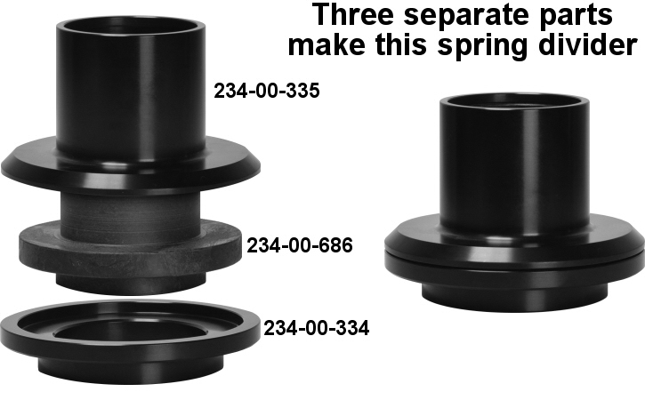 Fox 2-1/2 inch coil-over spring divider adapter assembly for 3.0 inch id top spring 3-3/4 inch id bottom spring