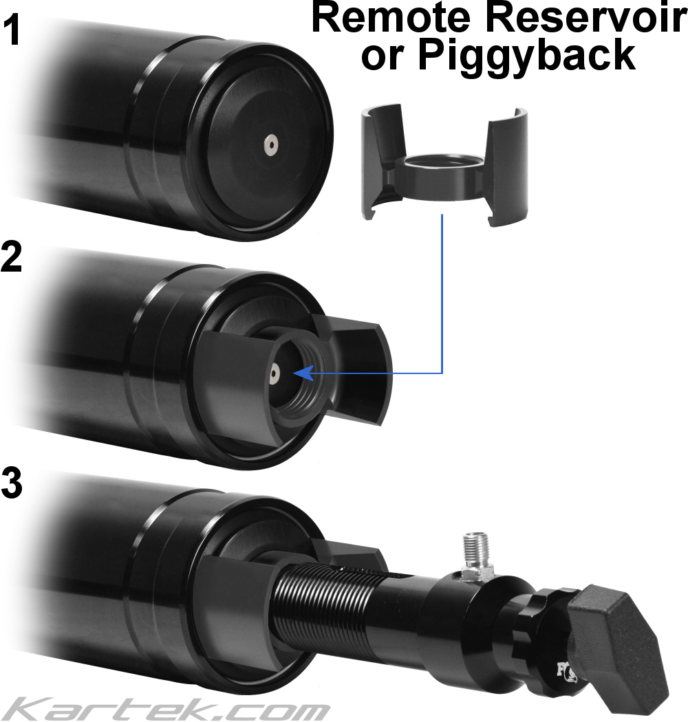 how to use a Fox Shocks 803-01-997 clamp on nitrogen filling tool on a remote reservoir or piggyback reservoir