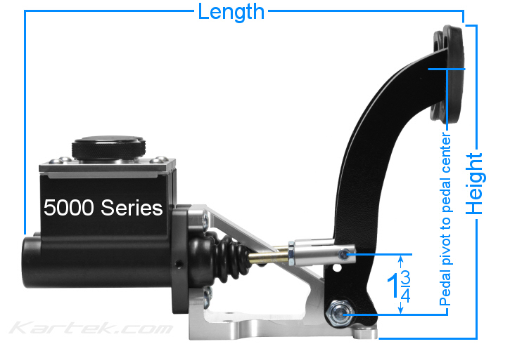 Jamar Performance 5000 series pedal assembly dimensions