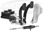 Jamar Performance Floor Mount Brake And Clutch Pedal Assembly With 3000 Series Reservoirs Black Arms