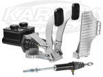 Jamar Performance Floor Mount Brake And Clutch Pedal Assembly With 3000 Series Reservoirs Chrome Arm