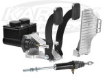 Jamar Performance Floor Mount Brake And Clutch Pedal Assembly With 5000 Series Reservoirs Black Arms