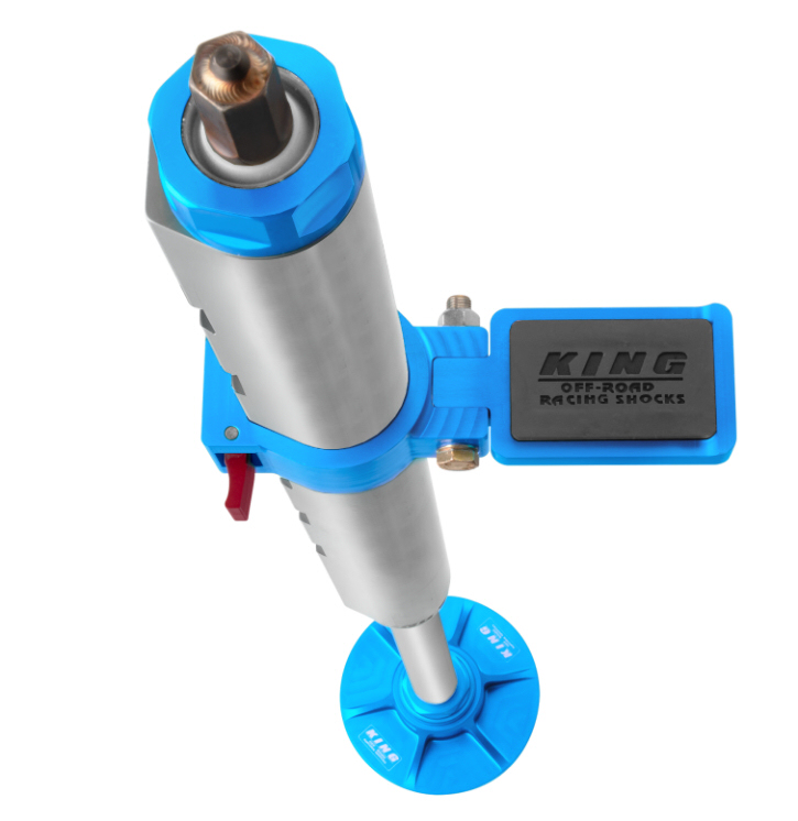 King Shocks SJ-2002 blue anodized 2 inch diameter screw jacks top view