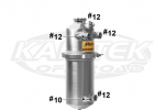 Peterson Fluid Systems 08-0006 Standard 2 Gallon 6" x 19-1/2" Dry Sump Oil Tank With Dual Inlets