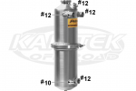 Peterson Fluid Systems 08-0008 Standard 2-1/2 Gallon 6" x 24" Dry Sump Oil Tank With Dual Inlets
