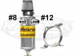 Peterson Fluid Systems 08-0410 Small 3" Engine Breather Canister With #8 #12 Inlets And Oil Drain
