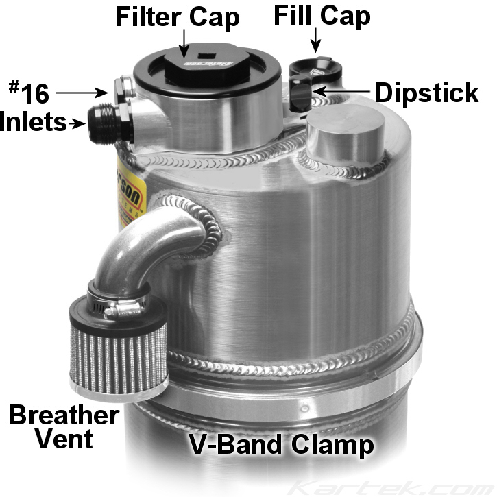 Peterson Fluid Systems 08-9018 dirt late model 5 gallon dry sump oil tanks top view
