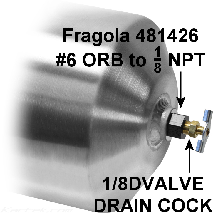 Peterson Fluid Systems dry sump oil tanks optional AN number 6 drain cock valve