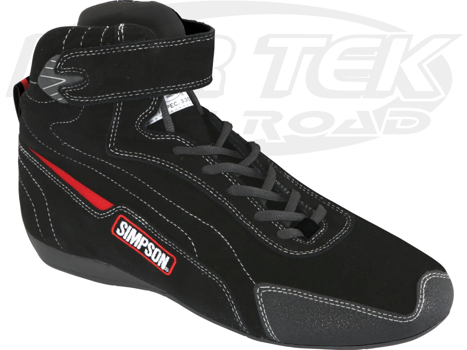 Simpson Race Products TU130BK Turbine High-Top Black Suede Driving