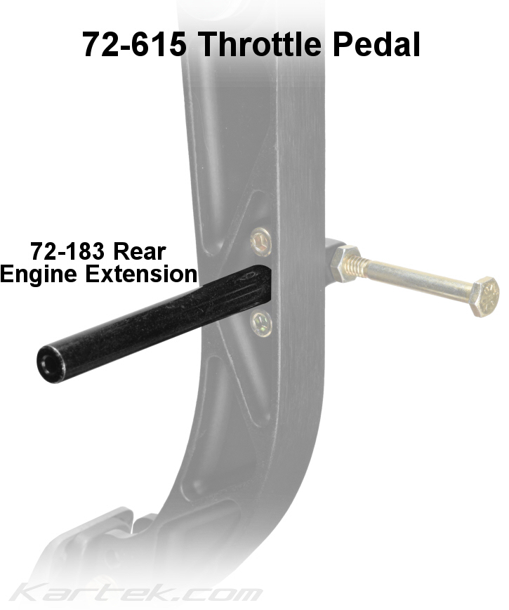 Tilton Racing 72-183 rear engine cut-to-length throttle cable extension on 72-615 swinging throttle pedal