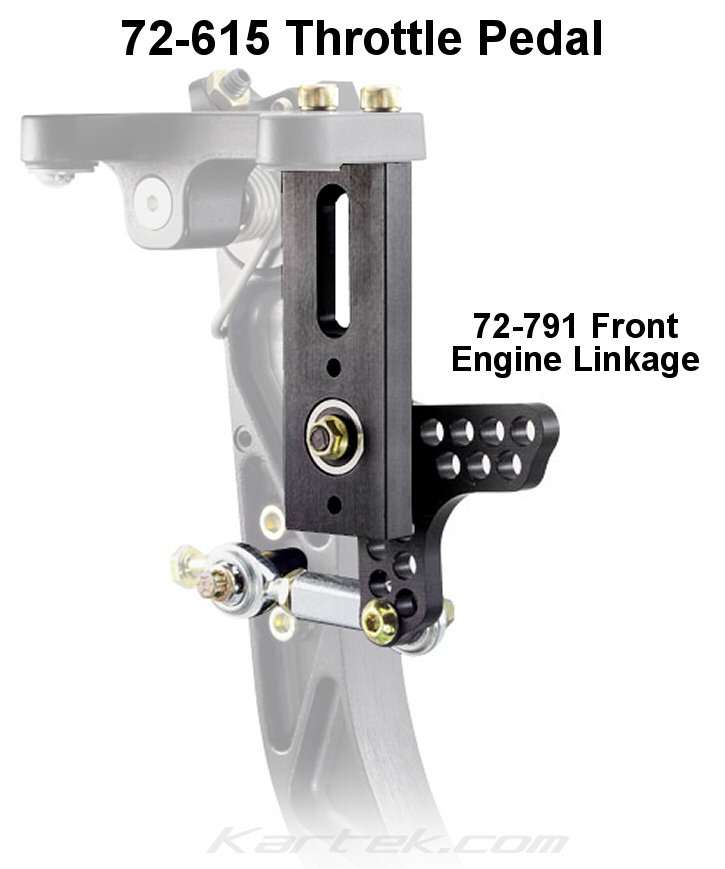 Tilton Racing 72-791 front engine linkage on 72-615 swinging throttle pedal