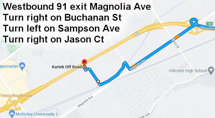 Westbound 91 exit Magnolia Ave map